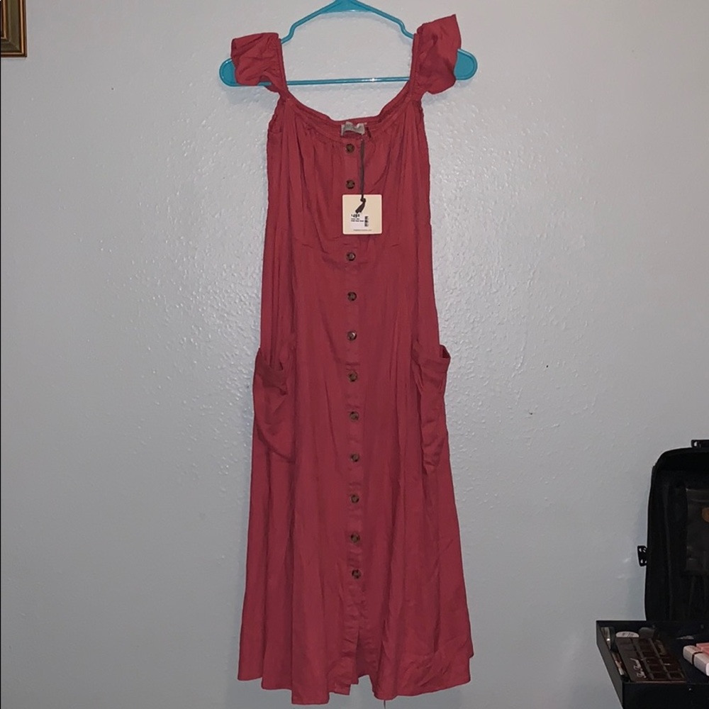 Flutter Midi Dress Rose Small